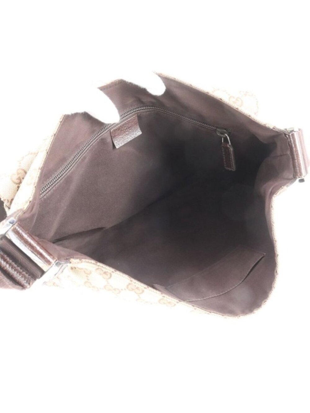 ★SOLD★ Gucci GG Canvas Leather Shoulder Bag Crossbody Messenger Brown - Picture 7 of 9